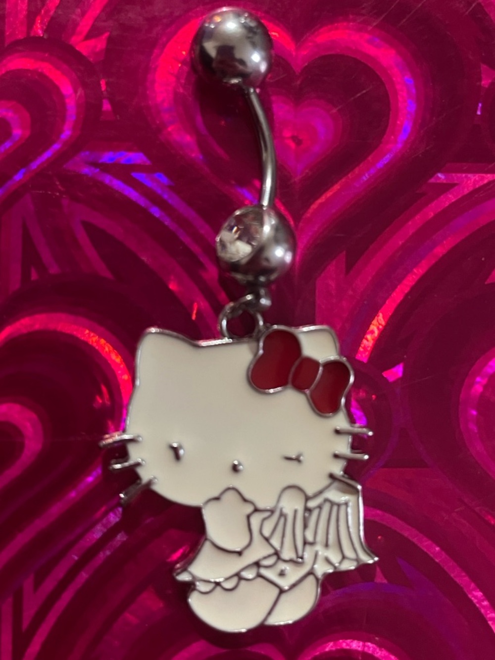 Hello kitty angel belly ring